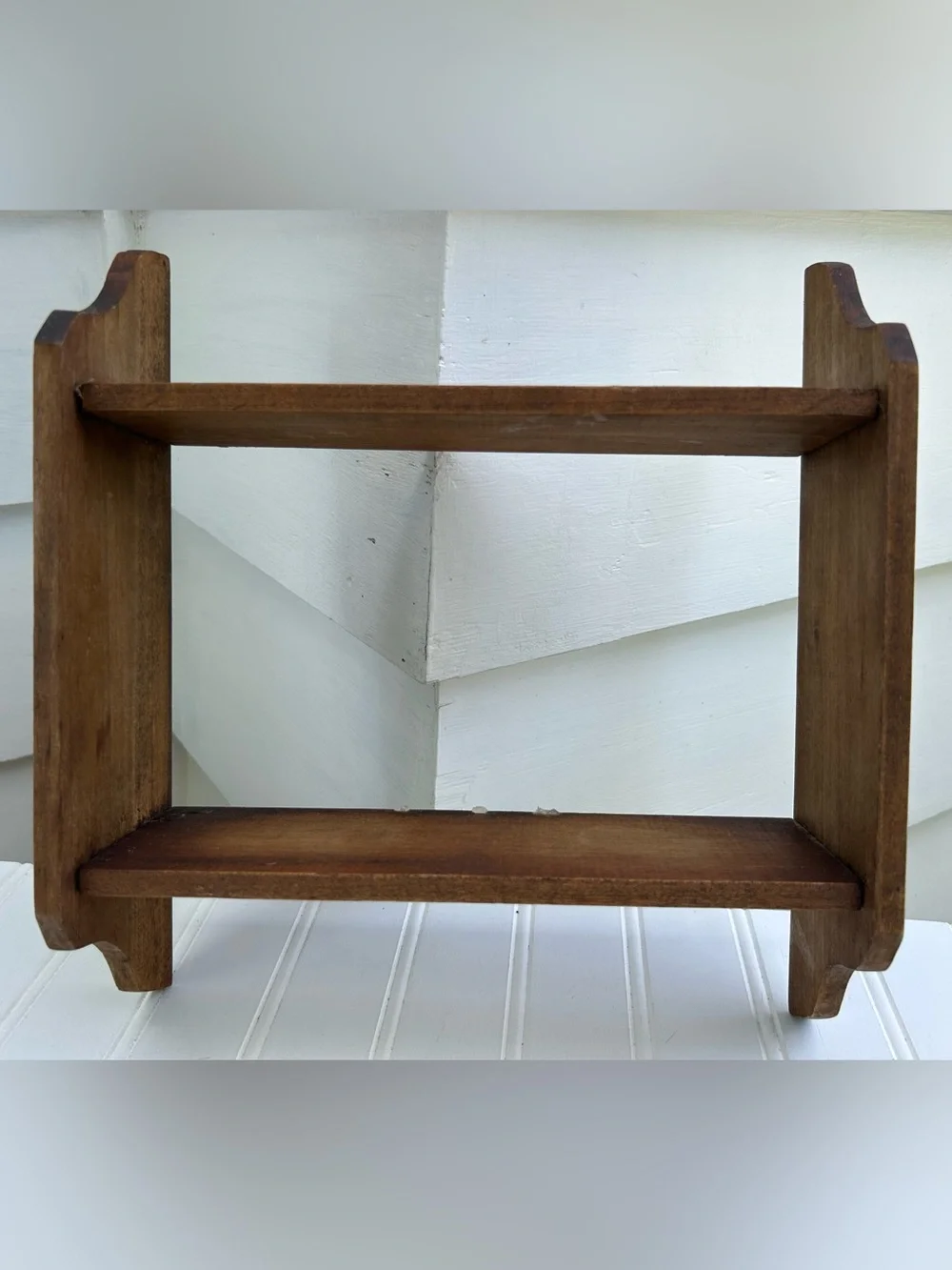 Vintage Shelf Wooden Wall Display Brown Gallery Wall Cottagecore Decor 11x12.5
